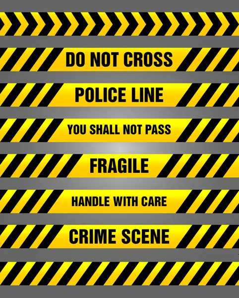 Bandes de mise en garde - motif d'avertissement jaune et noir — Image vectorielle