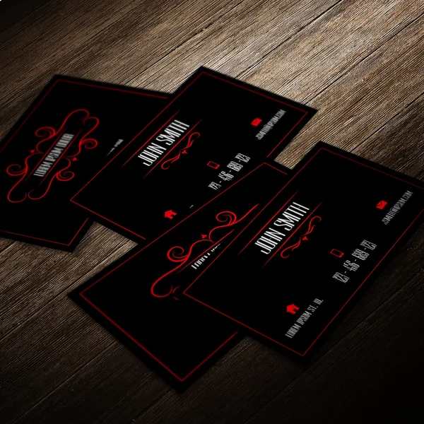 Modelo de cartão de visita - vermelho e preto florescer design — Vetor de Stock