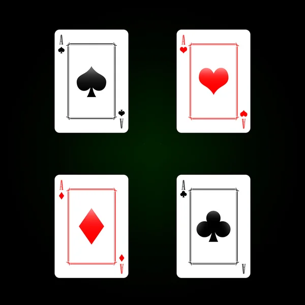 El juego de cartas - cuatro ases — Vector de stock