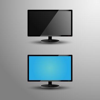 gerçekçi çizimi bir lcd monitör ile düzenlenebilir ekran artı perde ne zaman onun boşta veya kapalı