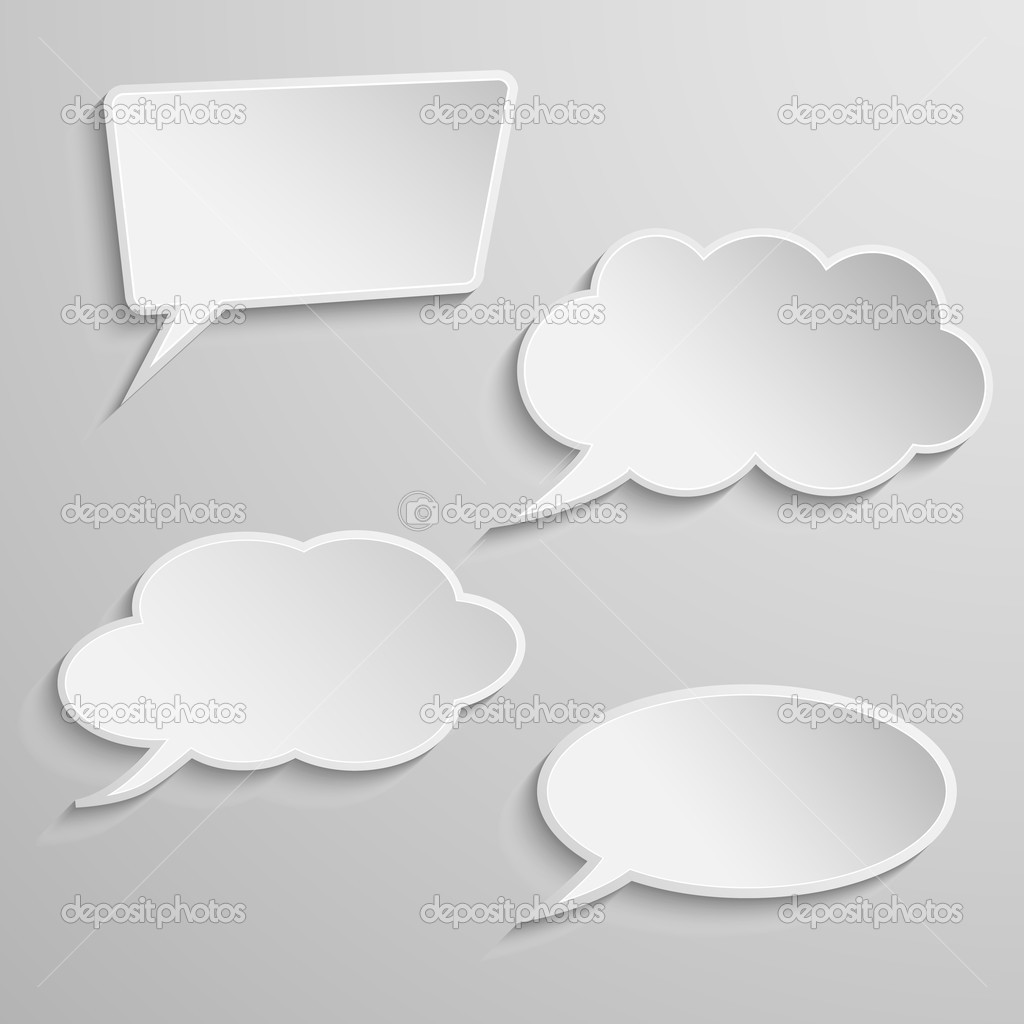 Set of four thought bubbles