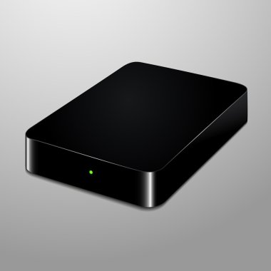 Realistic illustration of an external hard drive clipart