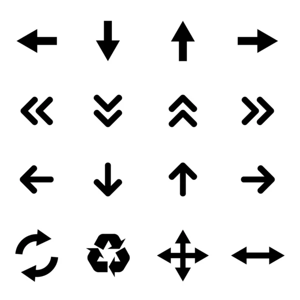 Set von flachen Symbolen - Pfeile — Stockvektor