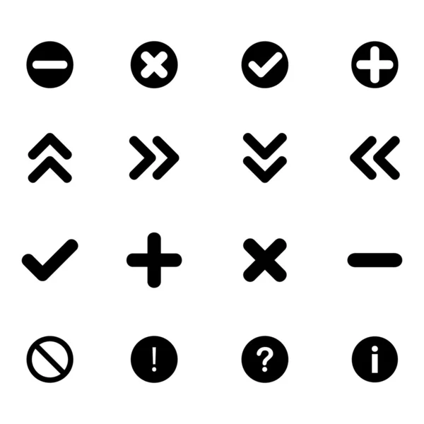 düz simgeleri - oklar ve çeşitli işaretler koymak