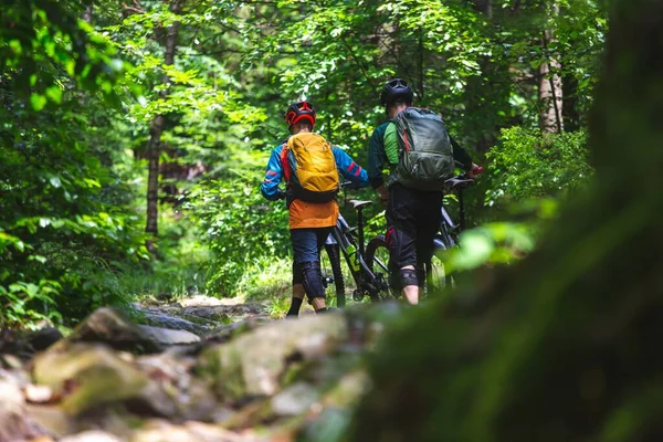 Çift ormanda hiking