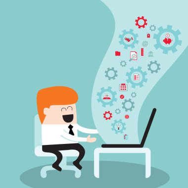 işadamı çalışma üstünde laptop benim iş başarılı iş kavramı seviyor