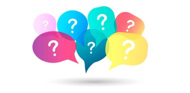 soru baloncukları vektör illüstrasyonunu ayarlar