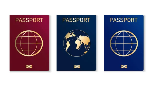 Passport Set Vector Illustration — Stock Vector