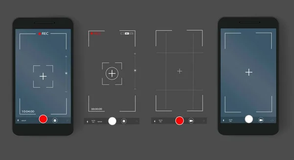 Cámara Del Teléfono Vídeo Configuración Pantalla Fotos Interfaz Cámara Digital — Vector de stock