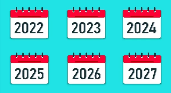 Obchodní Kalendář Roky2022 2023 2024 2025 2026 2027 Důležitý Den — Stockový vektor