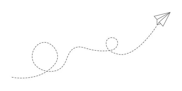 Icône Plan Papier Circuit Boucle Trajectoire Vol Est Indiquée Par — Image vectorielle