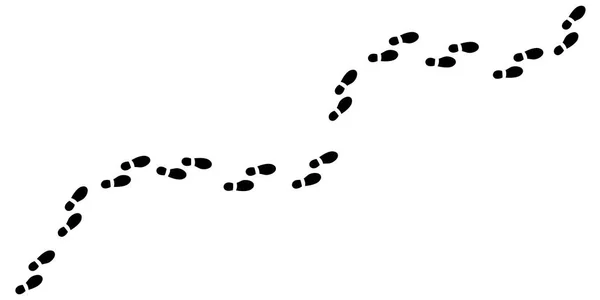 被践踏路径的模板 行走路线 黑色图标 穿着鞋子和靴子的人的腿矢量说明 — 图库矢量图片