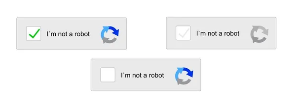 カプタ俺はロボットじゃない インターネットテスト ベクターイラスト — ストックベクタ