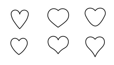 Kara Kalp ikonu. Aşkı hissetmek. Tasarım ve dekorasyon için modern düz tabela. Çeşitli formlar. Basit bir tarz. Vektör resmi.