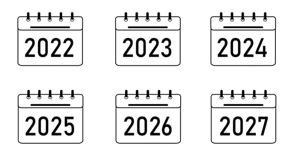Företagskalender För 2022 2023 2024 2025 2026 2027 Viktig Dag — Stock vektor