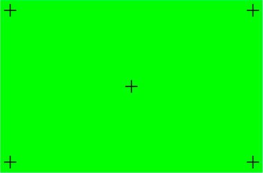 Ekranda yeşil arka plan var. VFX hareket takip işaretleyicileri. İzleme konsepti, video materyalleriyle çalışma. Vektör resmi?