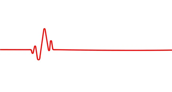 Cardiografía Gráfico Latidos Cardíacos Línea Roja Imagen Vectorial Una Frecuencia — Vector de stock