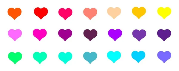 Heart Icons Feeling Love Set Colorful Romantic Cute Colorful Hearts — Stockvektor