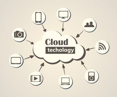 bulut teknoloji illüstrasyon