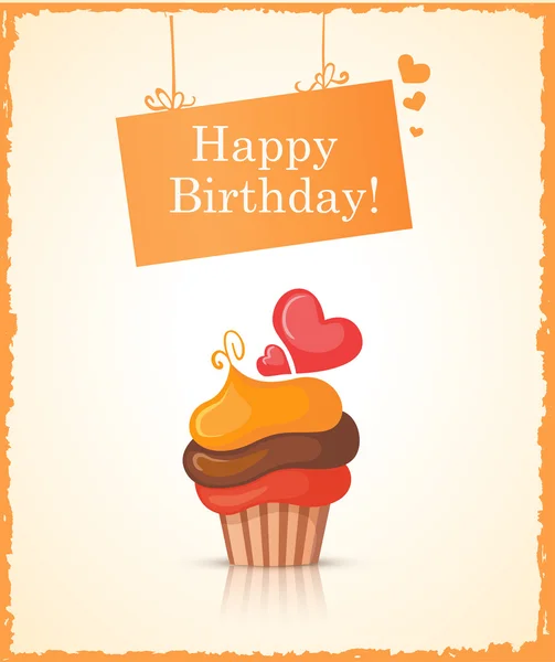 Birthday card with cake — Stock Vector