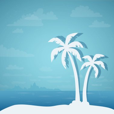 avuç içi ile tropikal peyzaj