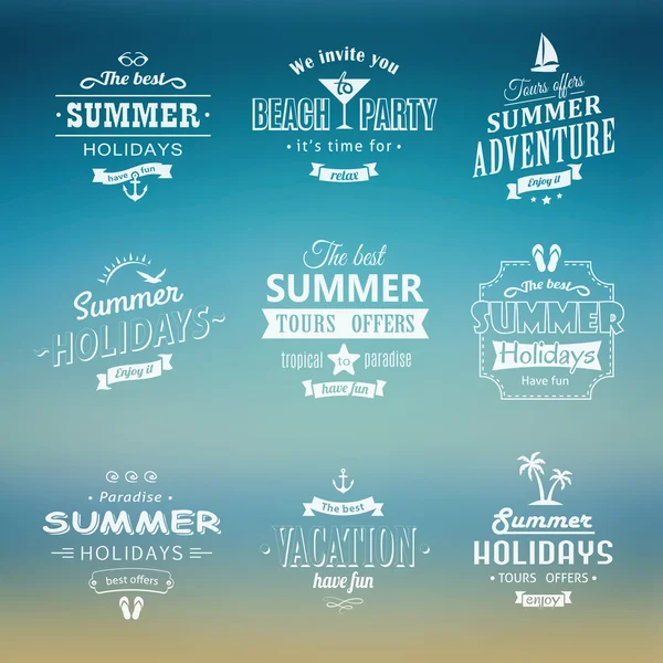 Beach labels set — Stock Vector