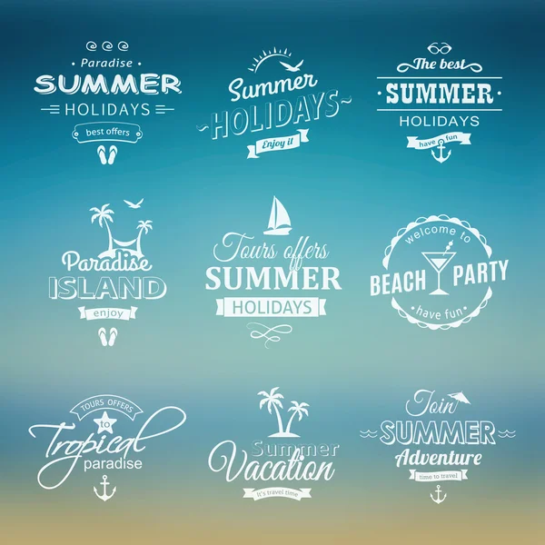 Beach labels set — Stock Vector