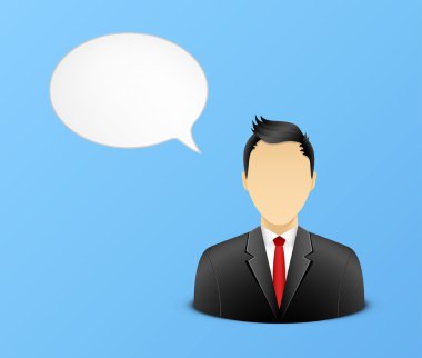 Office man avatar ile konuşma balonu