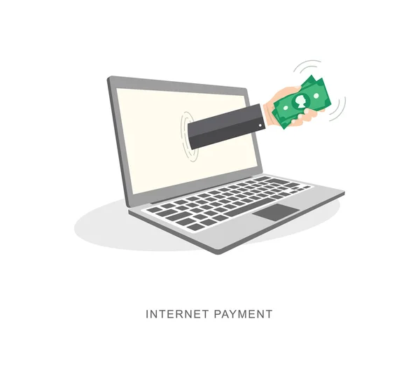 Internet payment flat illiustration — Stock Vector