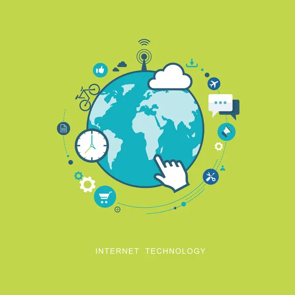 Internet technology flat illustration — Stock Vector