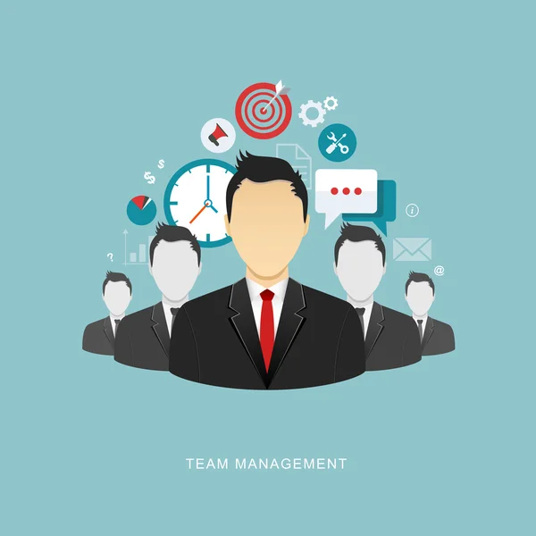 Team management flat illustration — Stock Vector