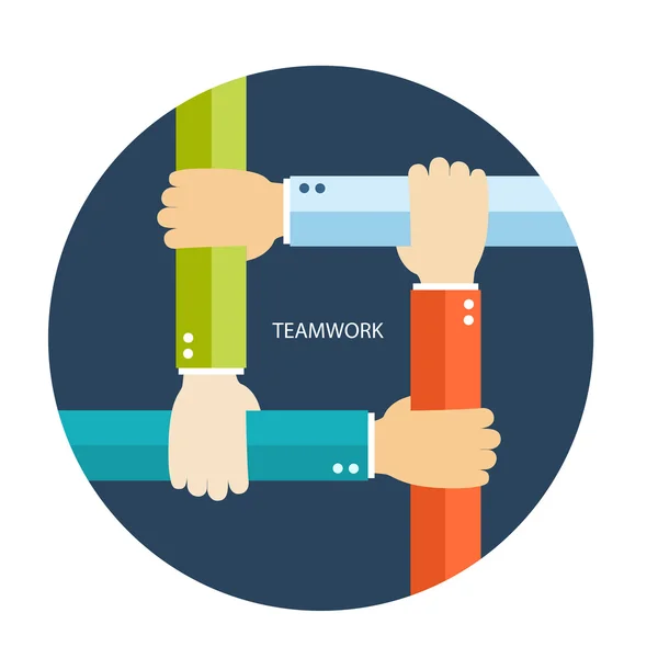 Teamwork flach illustriert — Stockvektor