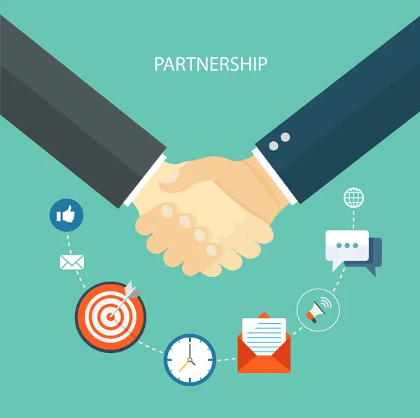 Partnerskap platt illustration. — Stock vektor