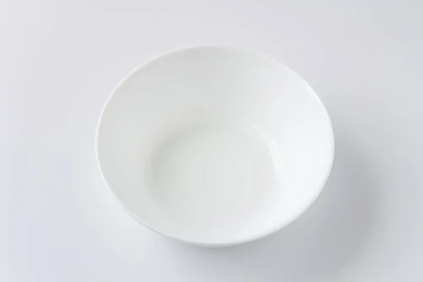 White Plate Isolated White Background Flat Lay Top View — Zdjęcie stockowe