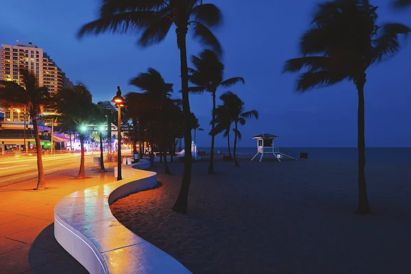 Fort lauderdale beach blvd. Nachts — Stockfoto