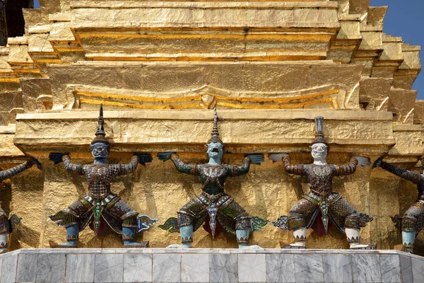Wat Phra Kaew Templo Buda Esmeralda Punto Referencia Turístico Bangkok —  Fotos de Stock