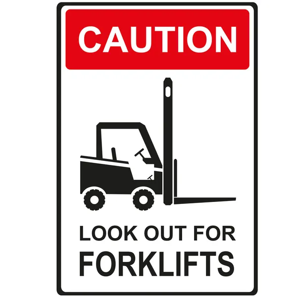 Forklift için dikkat — Stok Vektör