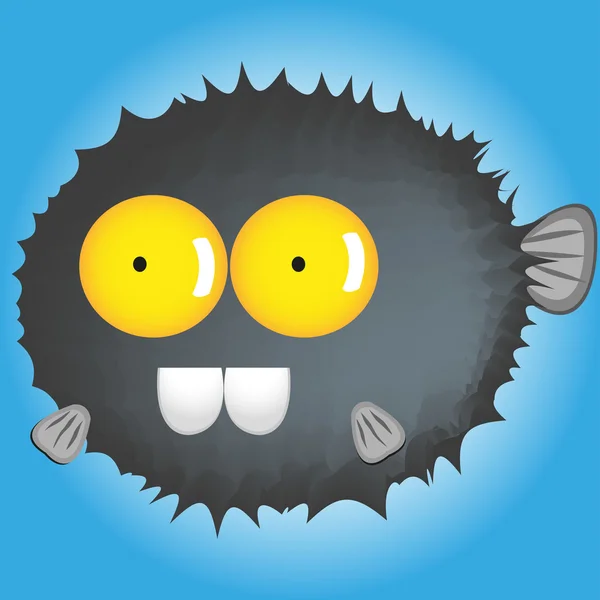 Catoon blowfish śmieszne Wektory Stockowe bez tantiem