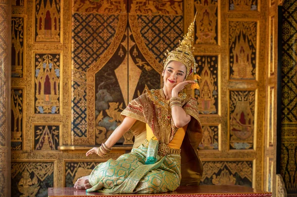 Pantomime Khon Een Traditioneel Thais Klassiek Gemaskerd Toneelstuk Met Scènes — Stockfoto