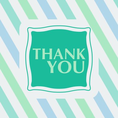 Thank you note on the striped background.  clipart