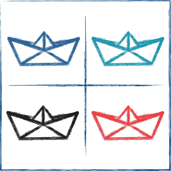 Hand drawn paper boats — Stock Vector