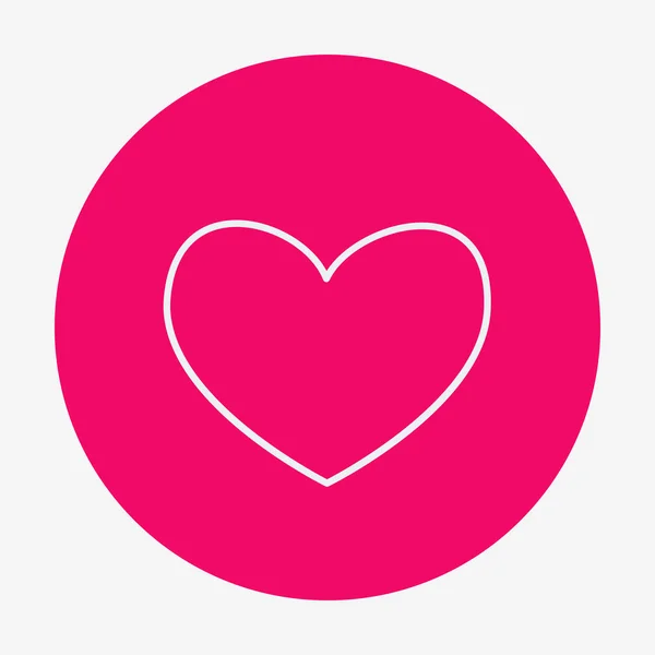 Single flat heart contour icon. — Stock Vector