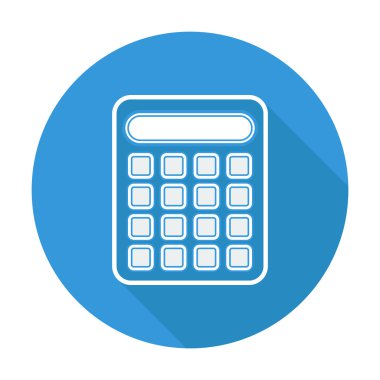 uzun gölge ile tek düz hesap makinesi simge. 