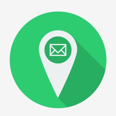 düz stil coğrafi etiketi simgesi ile uzun gölge.