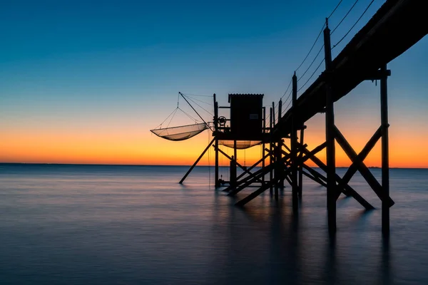 Typické Staré Dřevěné Rybářské Chatrče Chůdách Zvané Carrelet Atlantickém Oceánu — Stock fotografie