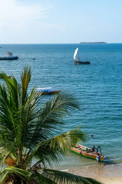 Пляж Каменном Городке Острове Занзибар Танзании Африка — стоковое фото