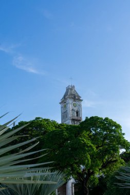 Harikalar Evi 'nin Saat Kulesi' nin önü, Taş Şehir, Zanzibar, Tanzanya