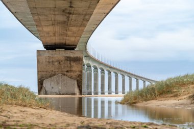 Ile de Re 'nin La Rochelle Köprüsü, Poitou Charente, Charente Denizcilik, Fransa.