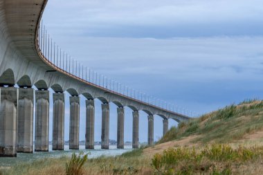 Ile de Re 'nin La Rochelle Köprüsü, Poitou Charente, Charente Denizcilik, Fransa.