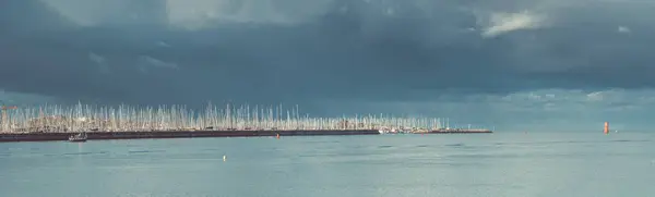 Panorama View Port Des Minimes Rochelle France Cloudy Day Panoramic Stock Photo